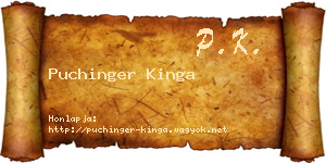 Puchinger Kinga névjegykártya
